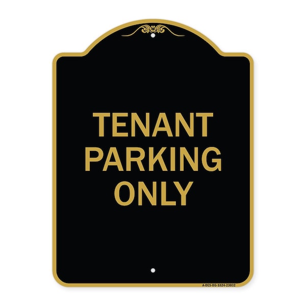 Signmission Reserved Parking Sign Tenant Parking Only, Black & Gold Aluminum Sign, 18" x 24", BG-1824-23032 A-DES-BG-1824-23032 - main